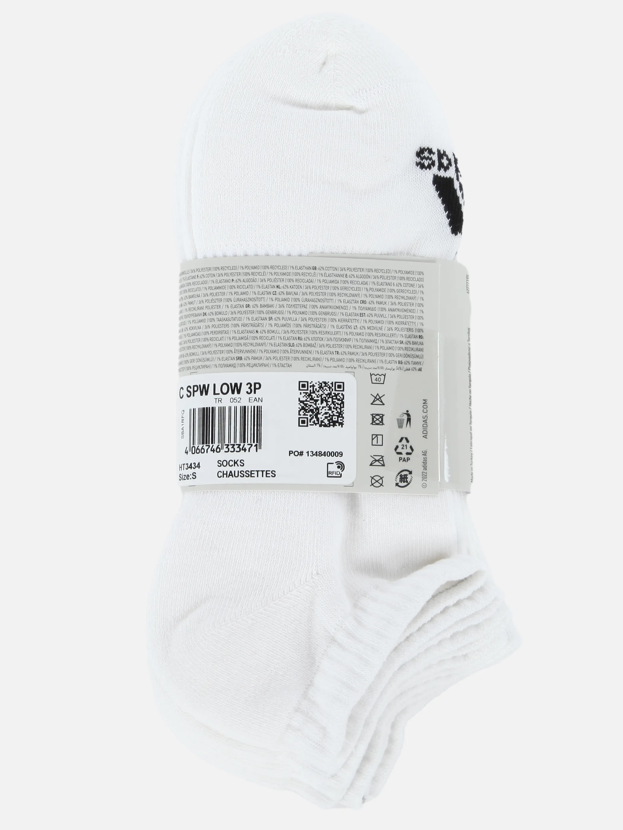 Adidas HT3434 Adidas Sneakersocken 3er, weiß Weiß 898858 WEIß 2